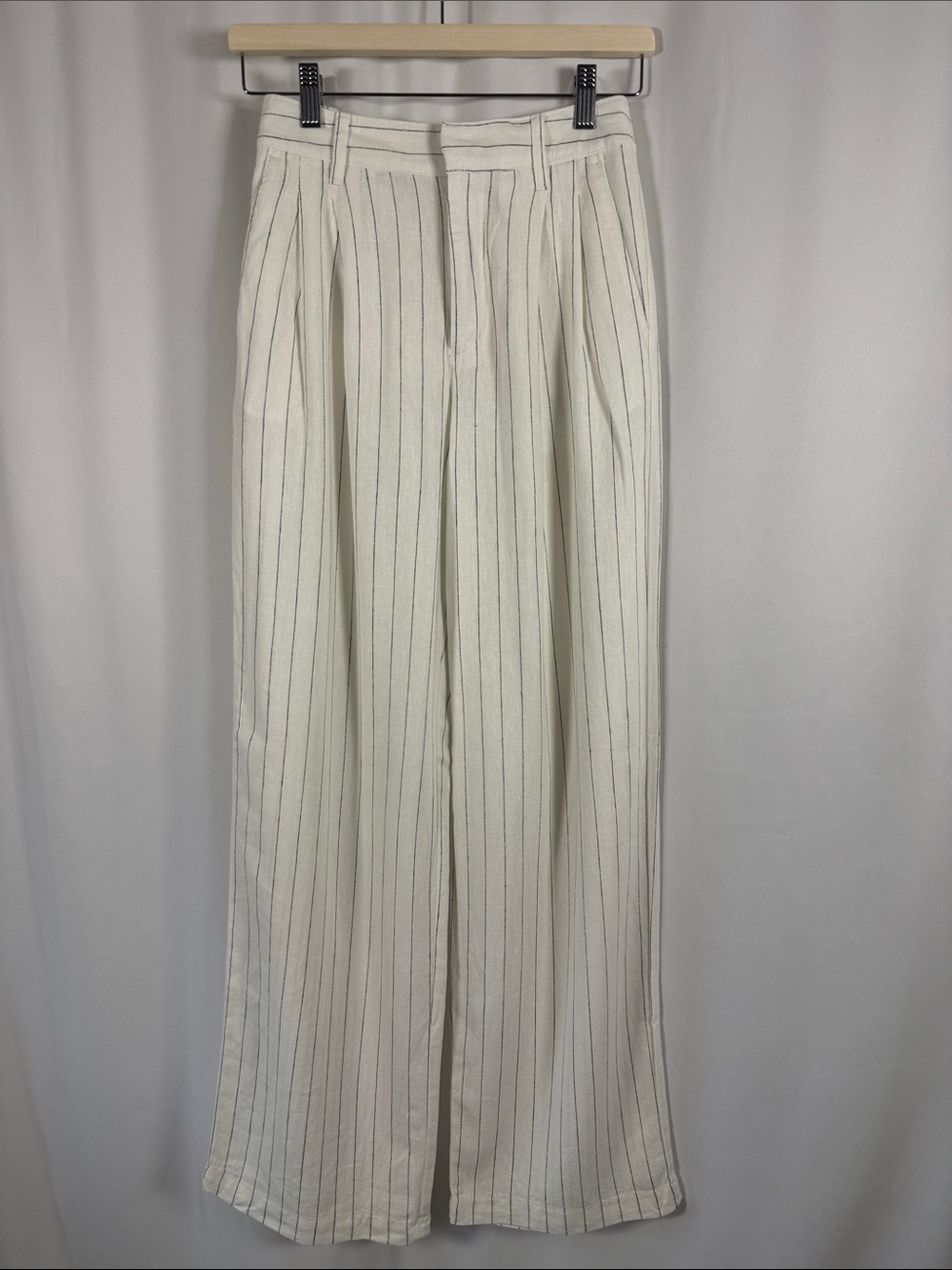 GAP Cream Pinstripe Wide-Leg Pants